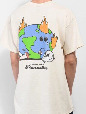 A.LAB Trash Fire Cream T-Shirt Zumiez Mens Skater Tee Size M